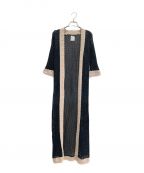 CHANELシャネル）の古着「Long knit cardigan」｜ブラック×ベージュ