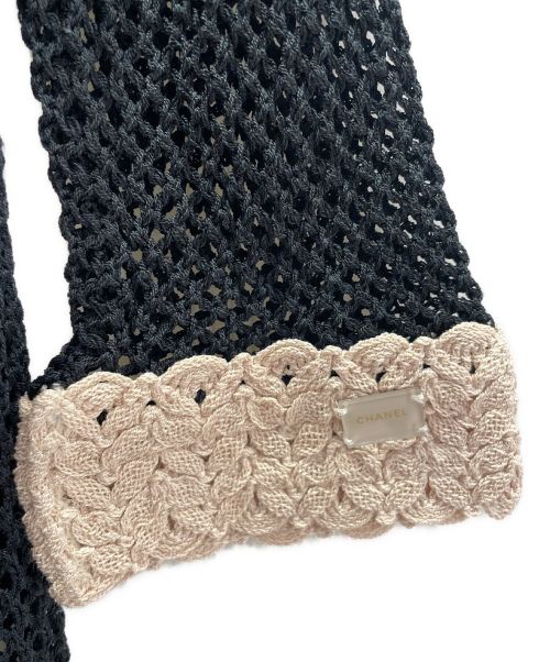 CHANEL（シャネル）CHANEL (シャネル) Long knit cardigan ブラック×ベージュ サイズ:38の古着・服飾アイテム