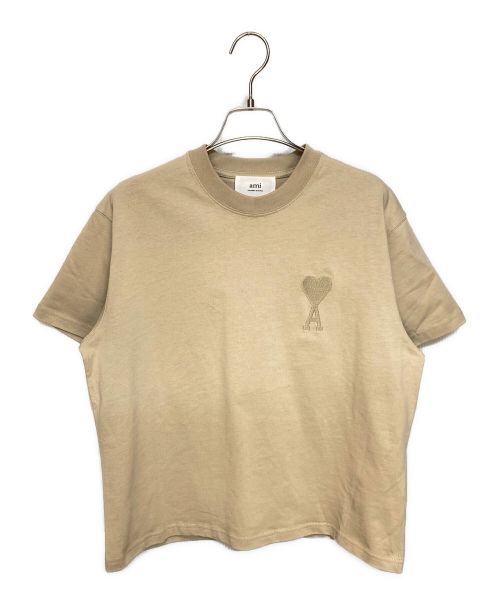 AMI Alexandre Mattiussi（アミアレクサンドルマテュッシ）AMI Alexandre Mattiussi (アミ アレクサンドル マテュッシ) ハートロゴ刺繍Tシャツ ベージュ サイズ:XS 未使用品の古着・服飾アイテム