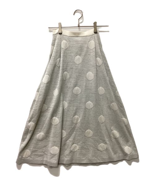 DRAWER（ドゥロワー）DRAWER (ドゥロワー) ドットシルクニットスカート グレー サイズ:Sの古着・服飾アイテム