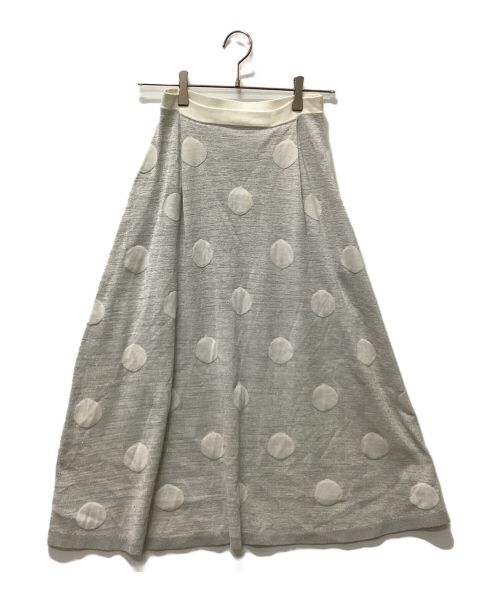 DRAWER（ドゥロワー）DRAWER (ドゥロワー) ドットシルクニットスカート グレー サイズ:Sの古着・服飾アイテム