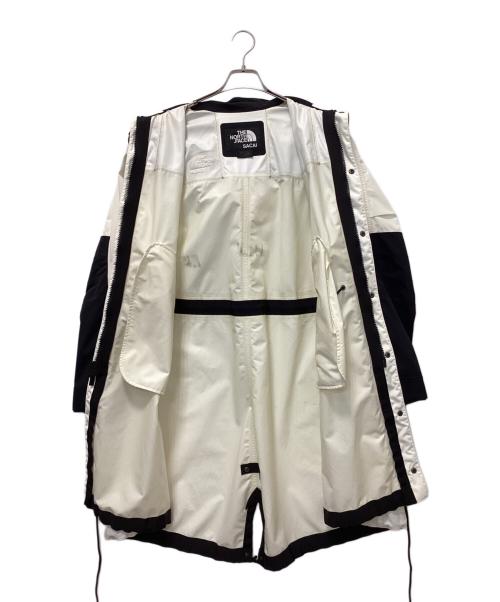 THE NORTH FACE（ザ ノース フェイス）THE NORTH FACE (ザ ノース フェイス) sacai (サカイ) ナイロンモッズコート ホワイト×ブラック サイズ:Sの古着・服飾アイテム