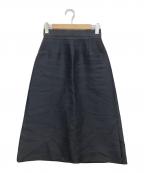 ANAYIアナイ）の古着「シルキーダブルクロスAラインスカート」｜ブラック