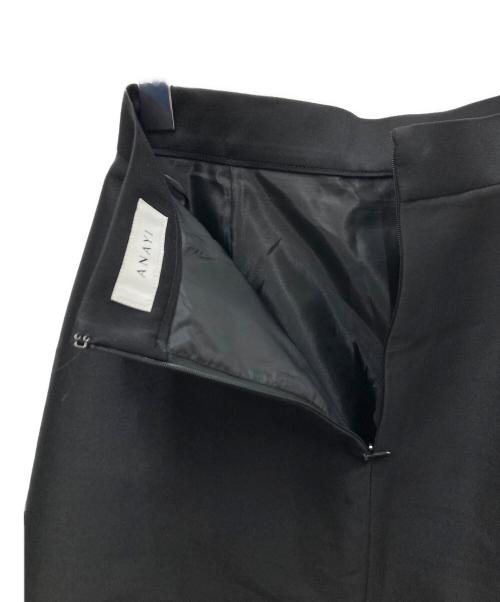 ANAYI（アナイ）ANAYI (アナイ) シルキーダブルクロスAラインスカート ブラック サイズ:36の古着・服飾アイテム