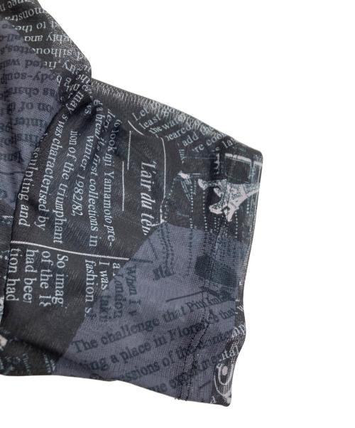 Y's（ワイズ）Y's (ワイズ) ニュースペーパープリント半袖チュールカットソー ブラック サイズ:2の古着・服飾アイテム