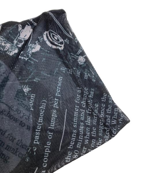 Y's（ワイズ）Y's (ワイズ) ニュースペーパープリント半袖チュールカットソー ブラック サイズ:2の古着・服飾アイテム