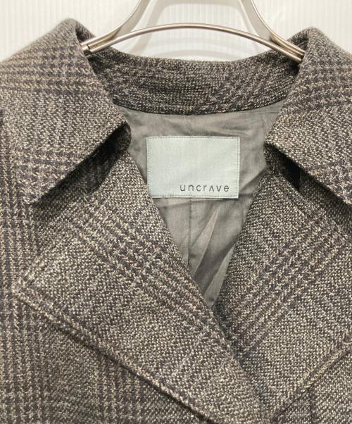 uncrave（アンクレイヴ）uncrave (アンクレイヴ) グレンチェック トレンチコート ブラウン サイズ:1 未使用品の古着・服飾アイテム