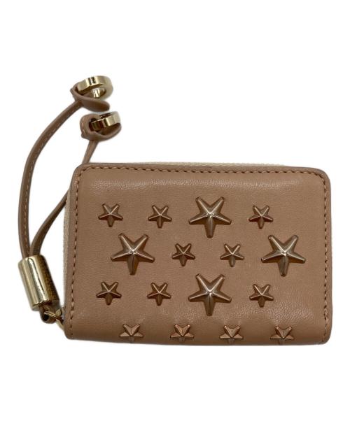 JIMMY CHOO（ジミーチュウ）JIMMY CHOO (ジミーチュウ) スタースタッズ ラウンドファスナー コインケース ピンクの古着・服飾アイテム