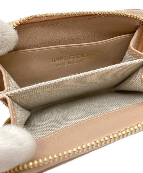 JIMMY CHOO（ジミーチュウ）JIMMY CHOO (ジミーチュウ) スタースタッズ ラウンドファスナー コインケース ピンクの古着・服飾アイテム