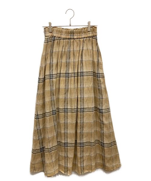 martinique（マルティニーク）martinique (マルティニーク) リネンヴィスコースロングスカート ベージュ サイズ:SIZE FREEの古着・服飾アイテム