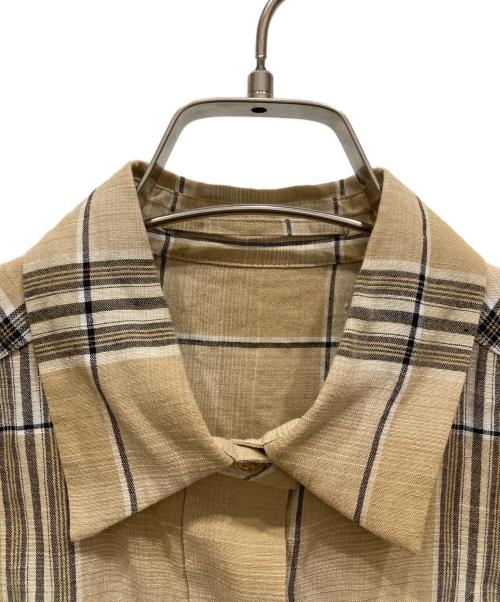 martinique（マルティニーク）martinique (マルティニーク) リネンヴィスコースサファリシャツ ベージュ サイズ:-の古着・服飾アイテム