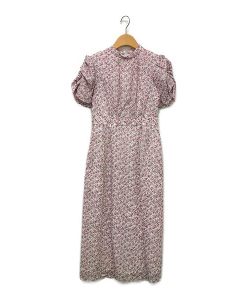 OBLI（オブリ）OBLI (オブリ) パフスリーブペンシルワンピース ピンクの古着・服飾アイテム