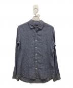 FRANK LEDERフランクリーダー）の古着「ストライプリネンシャツ」｜ネイビー