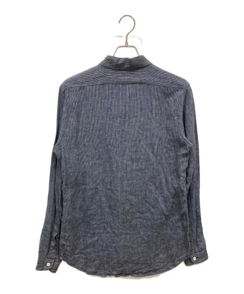 FRANK LEDER（フランクリーダー）FRANK LEDER (フランクリーダー) ストライプリネンシャツ ネイビー サイズ:XSの古着・服飾アイテム