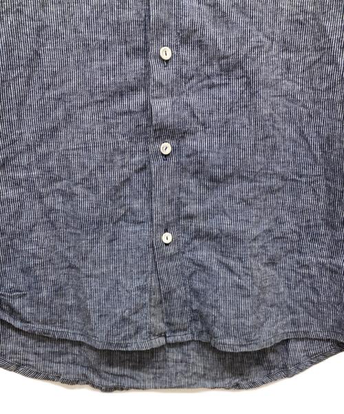 FRANK LEDER（フランクリーダー）FRANK LEDER (フランクリーダー) ストライプリネンシャツ ネイビー サイズ:XSの古着・服飾アイテム