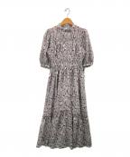 HER LIP TOハーリップトゥ）の古着「Autumn Floral Tiered Long Dress」｜グレー