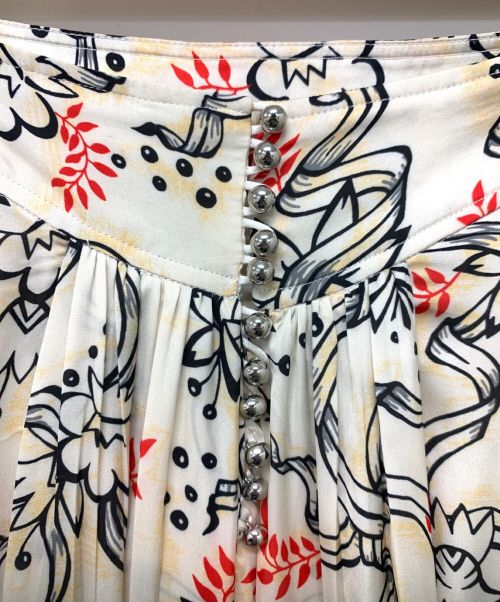 PACO RABANNE（パコラバンヌ）PACO RABANNE (パコラバンヌ) フラワープリントスカート アイボリー サイズ:36の古着・服飾アイテム