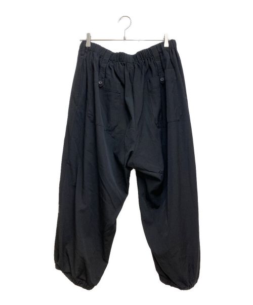 Yohji Yamamoto pour homme（ヨウジヤマモト プールオム）Yohji Yamamoto pour homme (ヨウジヤマモト プールオム) シワギャバ タブ付きギャザーパンツ ブラック サイズ:Mの古着・服飾アイテム