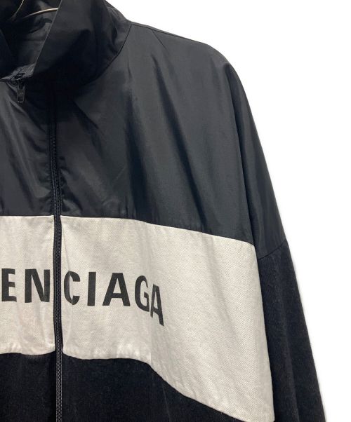 BALENCIAGA（バレンシアガ）BALENCIAGA (バレンシアガ) デニムナイロン切替ポプリンシャツブルゾン ブラック サイズ:34の古着・服飾アイテム