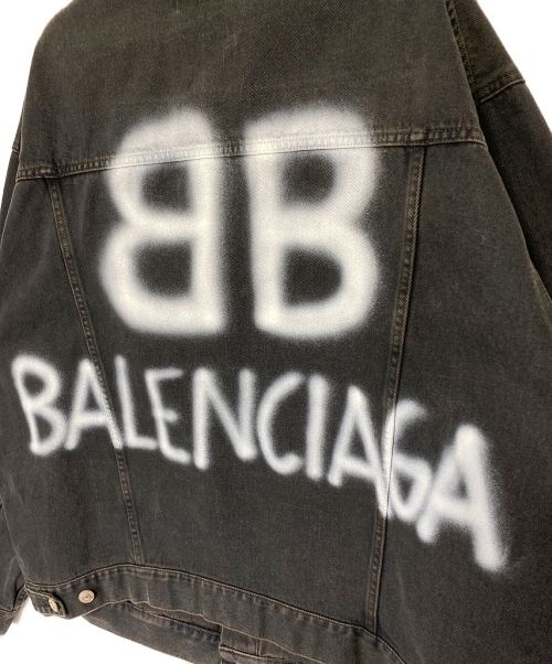 BALENCIAGA（バレンシアガ）BALENCIAGA (バレンシアガ) Spray Paint BB Logo Denim Jacket サイズ:Sの古着・服飾アイテム