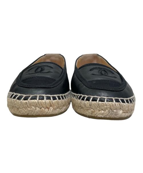 CHANEL（シャネル）CHANEL (シャネル) Coco Mark Espadrille Shoes ブラック サイズ:35の古着・服飾アイテム