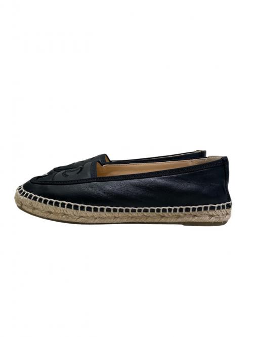 CHANEL（シャネル）CHANEL (シャネル) Coco Mark Espadrille Shoes ブラック サイズ:35の古着・服飾アイテム
