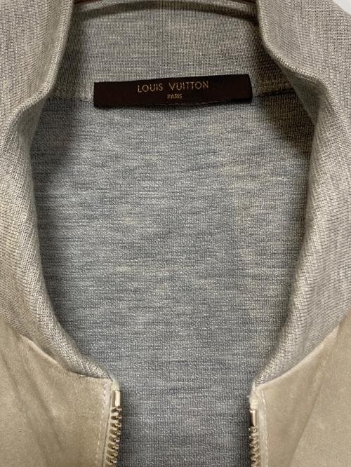 LOUIS VUITTON（ルイ ヴィトン）LOUIS VUITTON (ルイ ヴィトン) スエードレザー切替ニットブルゾン グレー サイズ:XLの古着・服飾アイテム