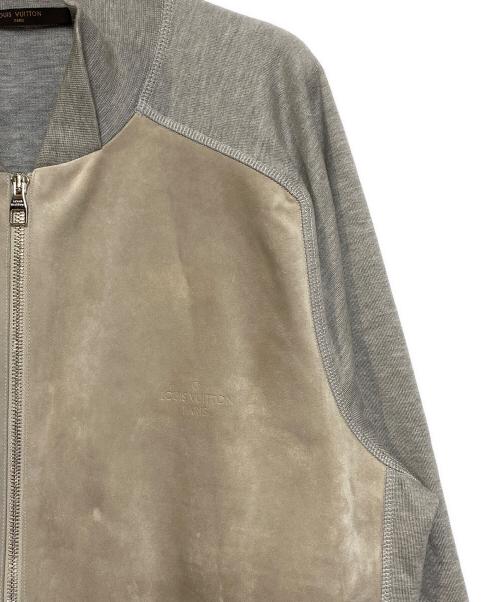 LOUIS VUITTON（ルイ ヴィトン）LOUIS VUITTON (ルイ ヴィトン) スエードレザー切替ニットブルゾン グレー サイズ:XLの古着・服飾アイテム