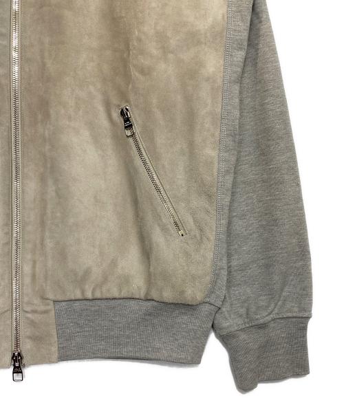 LOUIS VUITTON（ルイ ヴィトン）LOUIS VUITTON (ルイ ヴィトン) スエードレザー切替ニットブルゾン グレー サイズ:XLの古着・服飾アイテム