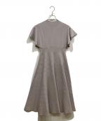 MERCURY DUOマーキュリーデュオ）の古着「ハイゲージラッフルフレアニットワンピース」｜ライトグレー