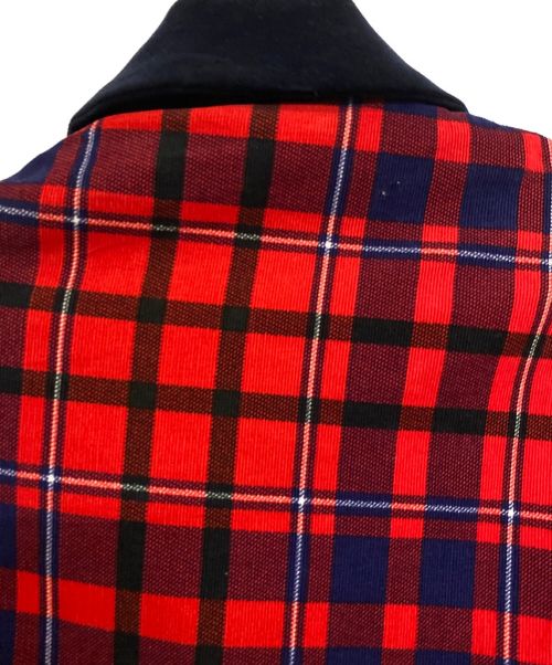 sacai（サカイ）sacai (サカイ) バック付チェックブルゾン レッド サイズ:1の古着・服飾アイテム