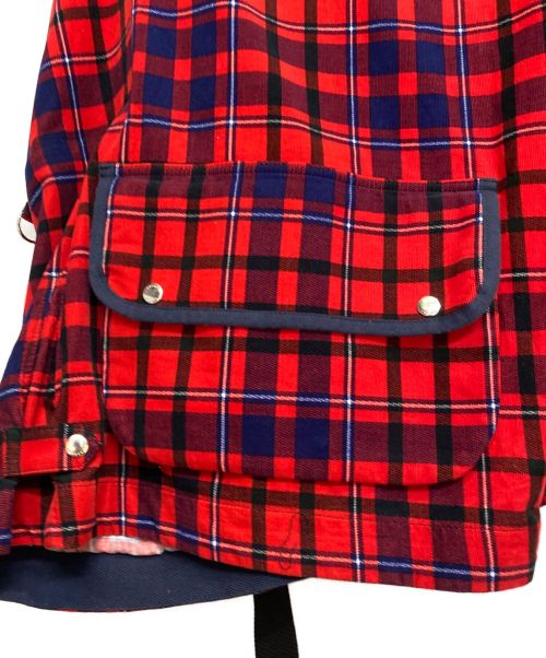 sacai（サカイ）sacai (サカイ) バック付チェックブルゾン レッド サイズ:1の古着・服飾アイテム