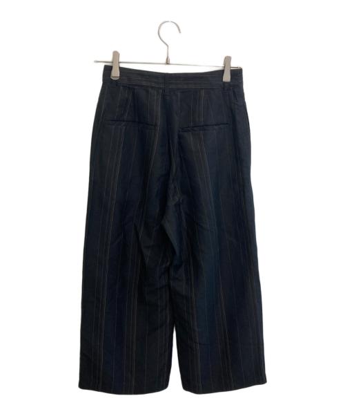 GALERIE VIE（ギャルリーヴィー）GALERIE VIE (ギャルリーヴィー) リネンキュプラシルク ワイドクロップドパンツ ブラック サイズ:32の古着・服飾アイテム