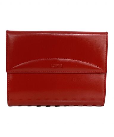 在庫処分・超極美品】ロエベLOEWE 三つ折り財布 プレミアム革 尊 耐久性