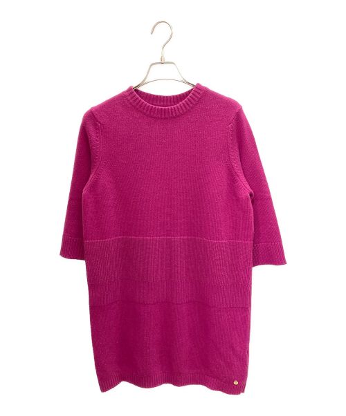 HERMES（エルメス）HERMES (エルメス) カシミヤロングニット パープル サイズ:36の古着・服飾アイテム