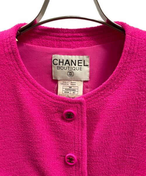 CHANEL（シャネル）CHANEL (シャネル) ノーカラージャケット ピンク サイズ:40の古着・服飾アイテム