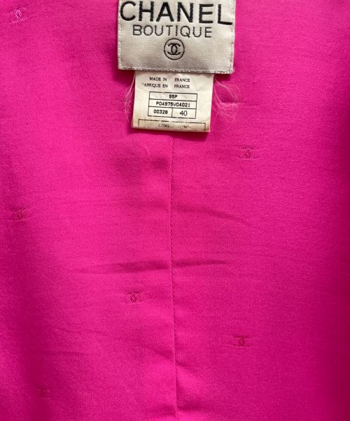 CHANEL（シャネル）CHANEL (シャネル) ノーカラージャケット ピンク サイズ:40の古着・服飾アイテム