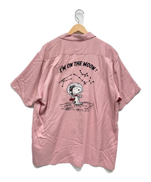 HOUSTON（ヒューストン）HOUSTON (ヒューストン) PEANUTS (ピーナッツ) ボーリングシャツ ピンク サイズ:XXLの古着・服飾アイテム