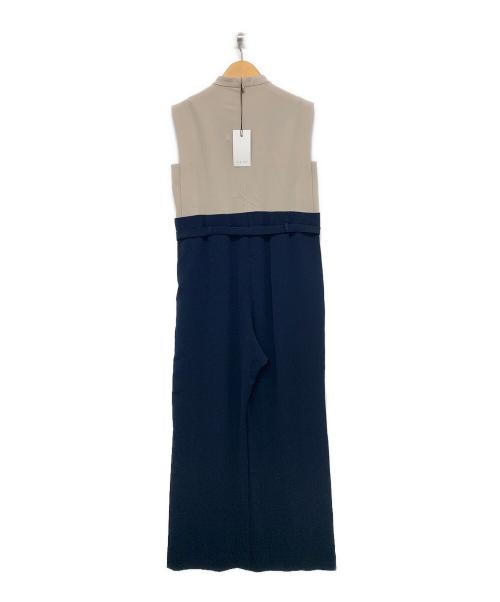 RIM.ARK（リムアーク）RIM.ARK (リムアーク) スクエアポイントロングオールインワン ベージュ×ネイビー サイズ:36の古着・服飾アイテム