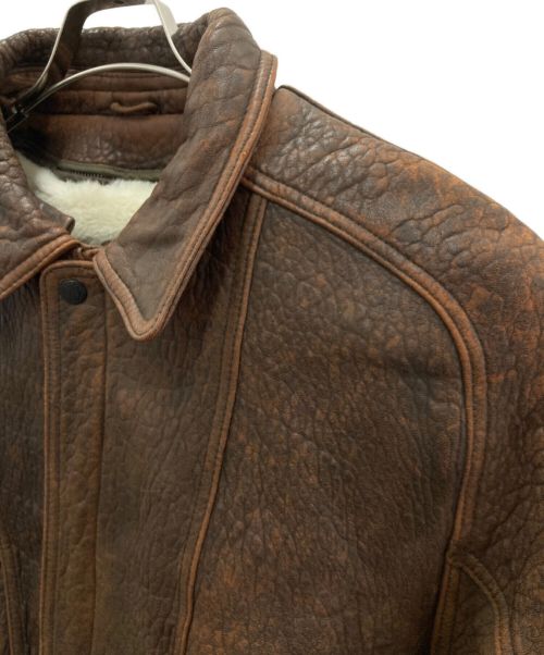 MENS ROBO（メンズロボ）MENS ROBO (メンズロボ) ボアライナー付ラムスキンジャケット ブラウン サイズ:Lの古着・服飾アイテム