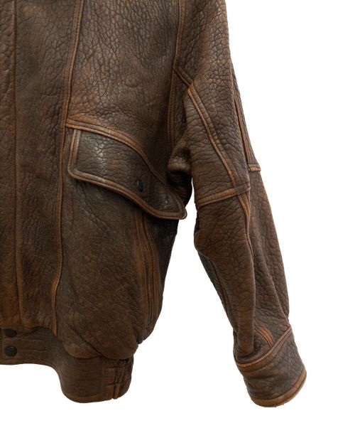 MENS ROBO（メンズロボ）MENS ROBO (メンズロボ) ボアライナー付ラムスキンジャケット ブラウン サイズ:Lの古着・服飾アイテム