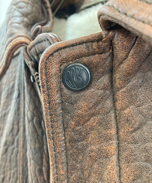 MENS ROBO（メンズロボ）MENS ROBO (メンズロボ) ボアライナー付ラムスキンジャケット ブラウン サイズ:Lの古着・服飾アイテム