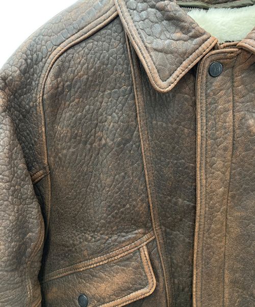 MENS ROBO（メンズロボ）MENS ROBO (メンズロボ) ボアライナー付ラムスキンジャケット ブラウン サイズ:Lの古着・服飾アイテム