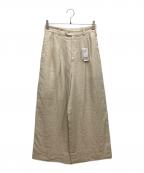 SLOBE IENAスローブ イエナ）の古着「European Linen タックバギーパンツ」｜ベージュ