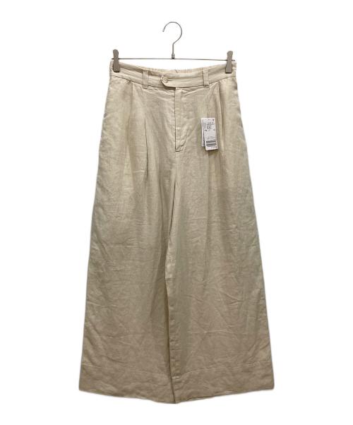 SLOBE IENA（スローブ イエナ）SLOBE IENA (スローブ イエナ) European Linen タックバギーパンツ ベージュ サイズ:36の古着・服飾アイテム