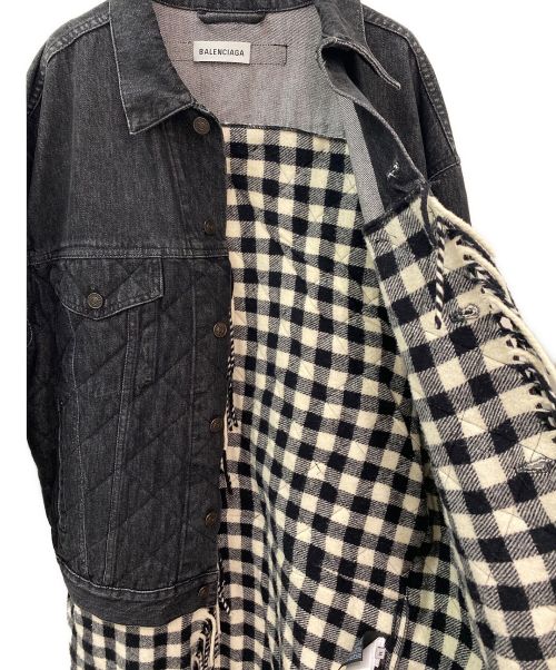 BALENCIAGA（バレンシアガ）BALENCIAGA (バレンシアガ) ドッキングデニムジャケット ブラック サイズ:38の古着・服飾アイテム