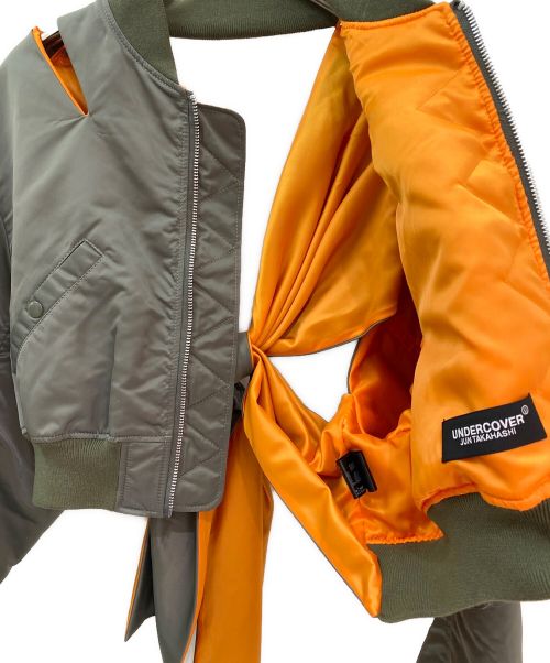 UNDERCOVER（アンダーカバー）UNDERCOVER (アンダーカバー) バックリボンボンバージャケット グリーン サイズ:3の古着・服飾アイテム