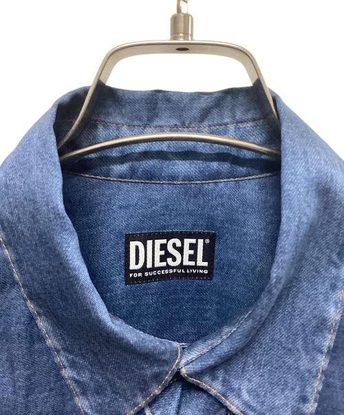 DIESEL（ディーゼル）DIESEL (ディーゼル) 転写プリントシャツワンピース ブルー サイズ:xsの古着・服飾アイテム