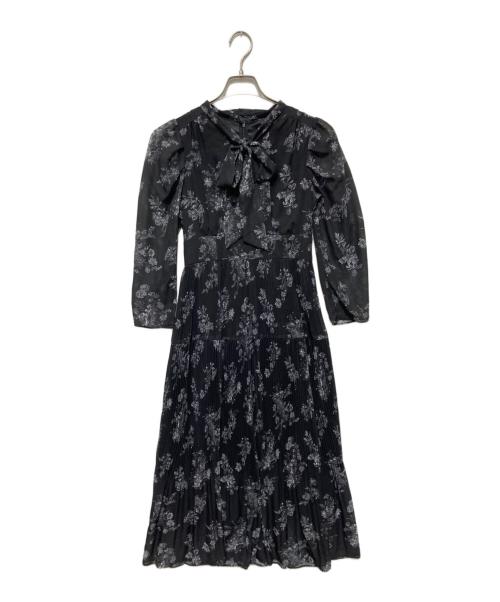 Rirandture（リランドチュール）Rirandture (リランドチュール) プリーツティアードボウタイワンピース ブラックの古着・服飾アイテム