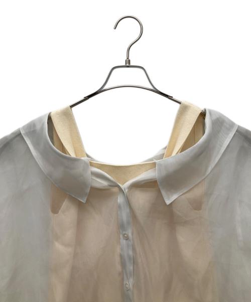 FRAY ID（フレイ アイディー）FRAY ID (フレイ アイディー) シャツレイヤードスクエアーニット アイボリー サイズ:SIZE　FREEの古着・服飾アイテム